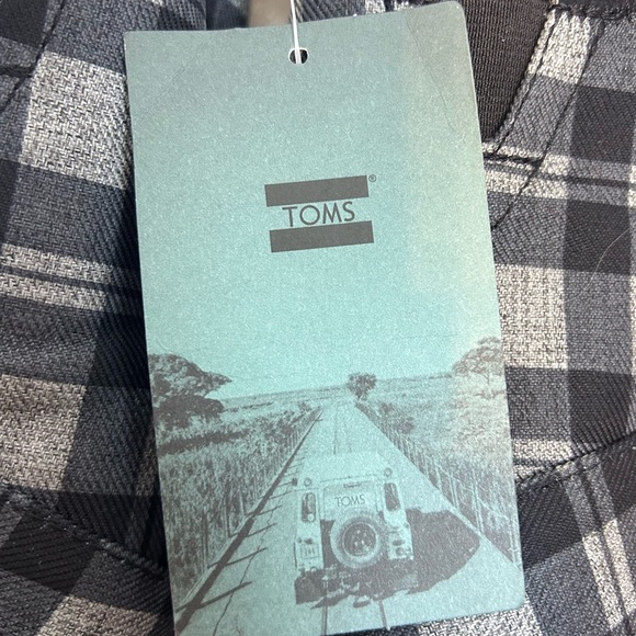 NWT Toms Mens Rodeo Slippers Black Plaid Rubber Sole Size 10 - Picture 6 of 13